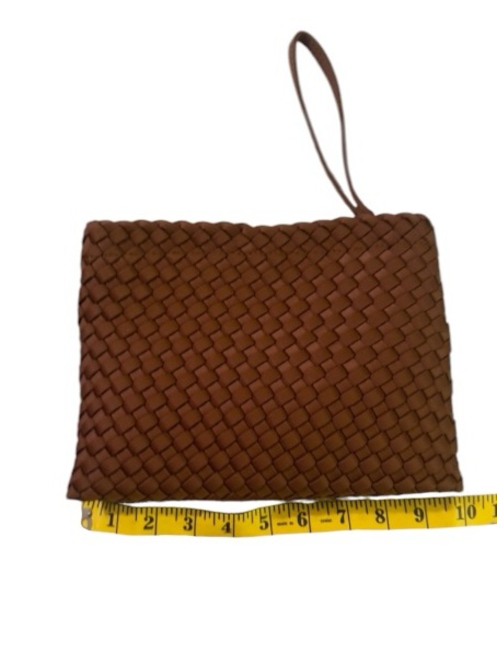 NWOT Brown Woven Neoprene Mesh Clutch Wristlet